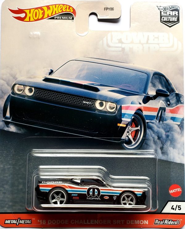 Hot Wheels Premium - 2018 Dodge Challenger SRT Demon (Black Mopar) GJR04 For Discount