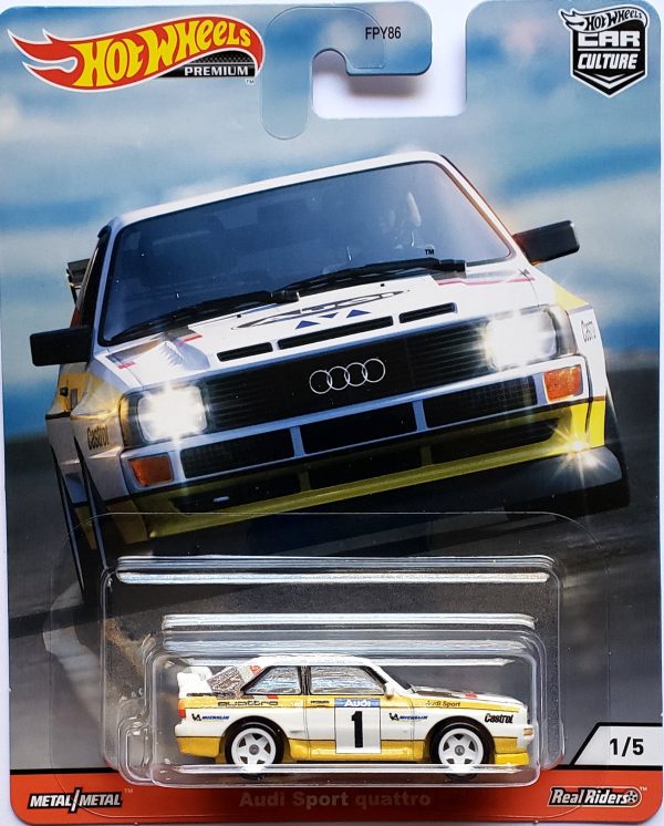 Hot Wheels Premium - Audi Sport Quattro (White   Yellow) GJP94 Online Sale