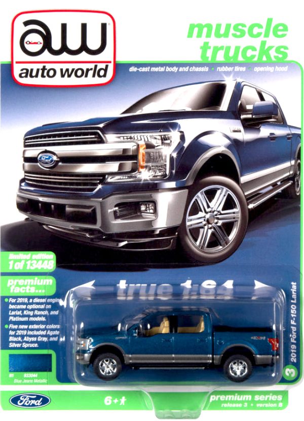 2021 Auto World - 2019 Ford F-150 Lariat (Blue) AW64322-3B3 Sale