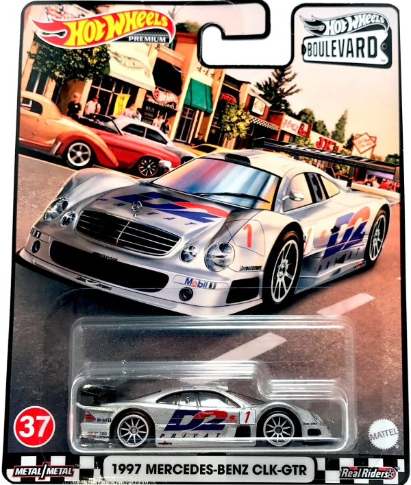 Hot Wheels Boulevard Premium - #37 1997 Mercedes-Benz AMG CLK GTR (Silver) GTT27 on Sale