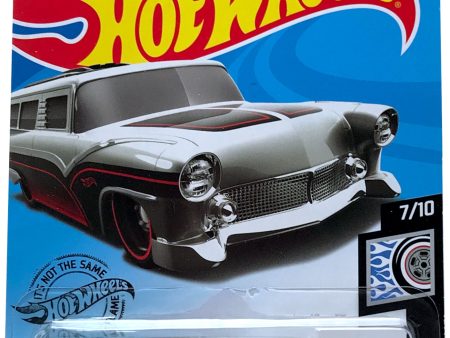 2020 Hot Wheels Mainline #074 - 8 Crate  55 Ford Ranch Wagon (Silver) GHD29 For Cheap