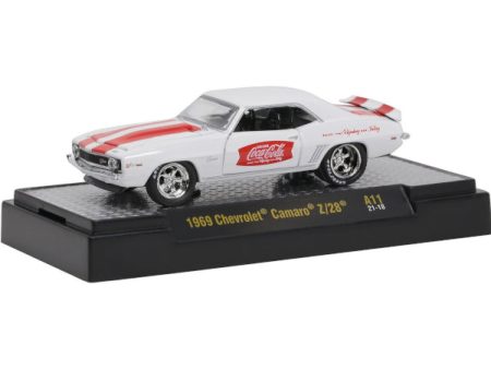 2021 M2 Machines Coca Cola A11-21-18 - 1969 Chevy Camaro Z 28 (Coca-Cola White) For Discount