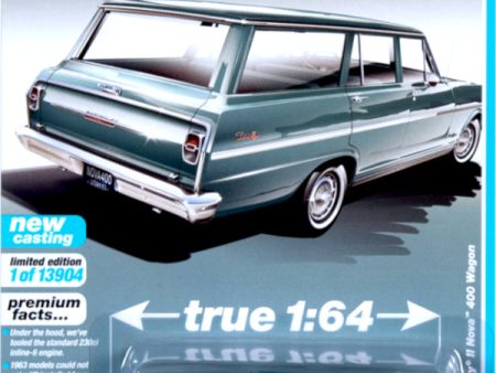 2021 Auto World - 1963 Chevy II Nova 400 Wagon (Blue) AW64312-2B4 Online Sale