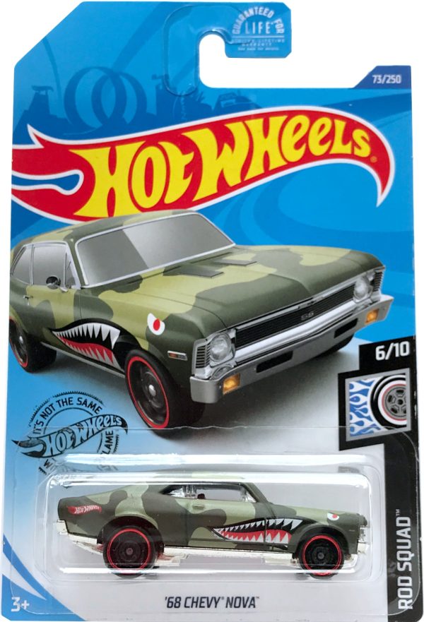 2020 Hot Wheels Mainline #073 -  68 Chevy Nova (Green Camo) GHD28 Fashion