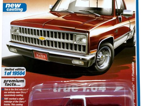 2021 Auto World - 1981 Chevy Silverado 10 Fleetside (Red) AW64302-1A2 For Discount