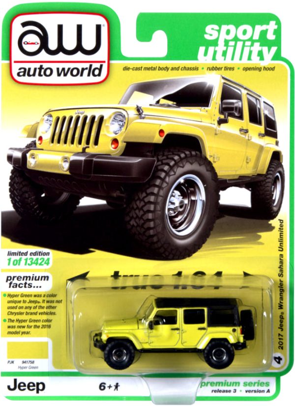 2021 Auto World - 2017 Jeep Wrangler JK Sahara Unlimited (Green) AW64322-3A4 on Sale