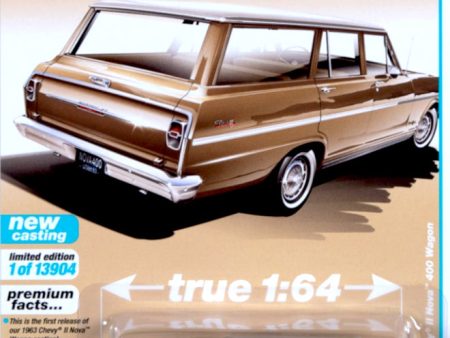 2021 Auto World - 1963 Chevy II Nova 400 Wagon (Gold) AW64312-2A4 Hot on Sale