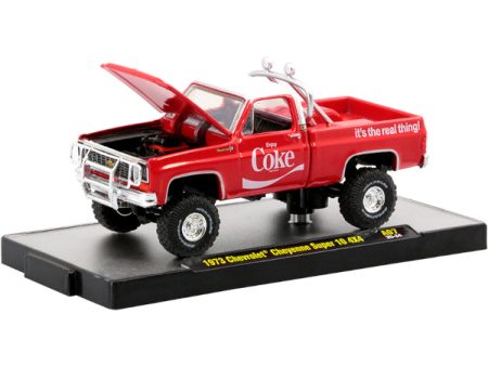 2020 M2 Machines Coca Cola A07-20-34 - 1973 Chevrolet Cheyenne Super 10 Squarebody Truck 4x4 (Enjoy Coke) Fashion