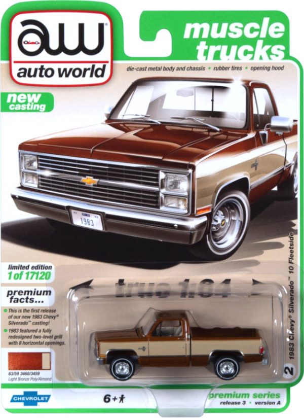 2021 Auto World - 1983 Chevy Silverado 10 Fleetside (Bronze) AW64322-3A2 For Sale