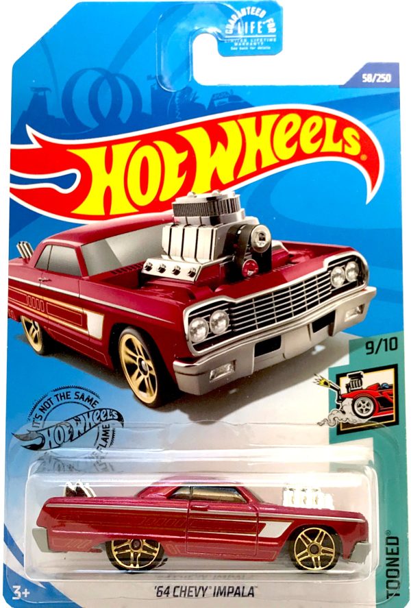 2020 Hot Wheels Mainline #058 -  64 Chevy Impala Tooned (Red) GHF89 For Cheap