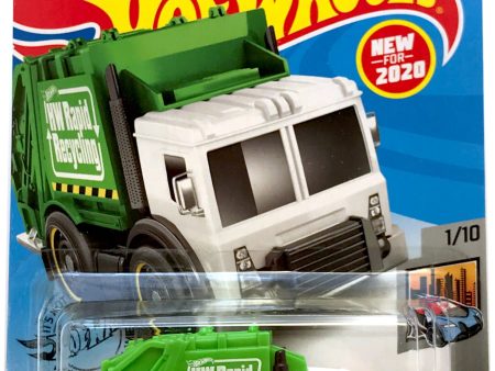 2020 Hot Wheels Mainline #055 - Total Disposal Garbage Truck (Green) GHD90 Sale