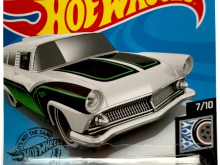 2020 Hot Wheels Mainline #074 - 8 Crate  55 Ford Ranch Wagon (White) GHF74 Hot on Sale