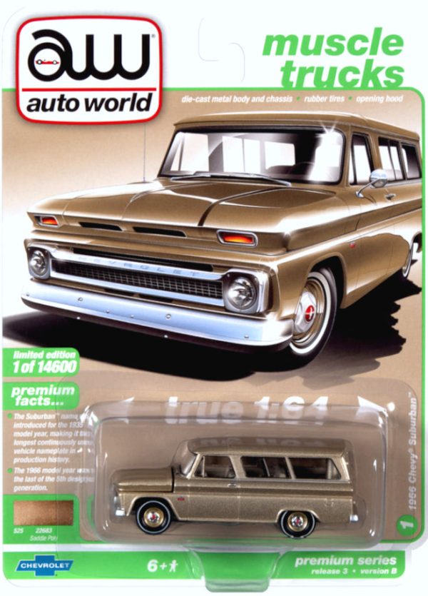 2021 Auto World - 1965 Chevy Suburban (Gold) AW64322-3B1 For Discount