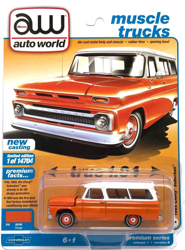 2021 Auto World - 1965 Chevy Suburban (Orange) AW64302-1B1 Fashion