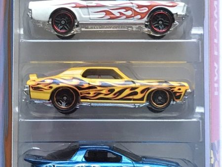 Hot Wheels 5 Car Multi Pack - 2018 HW Flames - Mustang Cougar Firebird Chevy Truck Online Sale