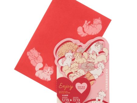 [Pre-Order] Japan SBUX 2025 Valentine Collection Valentine s Day 2025 Beverage Card Cat [预售] 日本星巴克 2025情人节系列 2025貓咪情人节饮料卡 on Sale