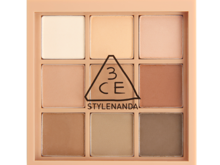 3CE MOOD RECIPE MULTI EYE COLOR PALETTE (#Smoother) 三熹玉 九宫格眼影盘 (深棕哑光) 8.1G Fashion