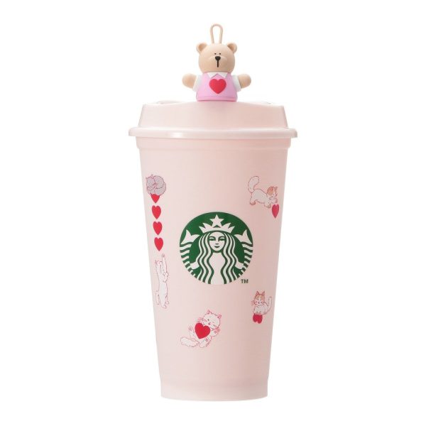 [Pre-Order] Japan SBUX 2025 Valentine Collection Reusable Cup 473ml + Valentine 2025 Reusable Cup Exclusive Bearista Drink Hole Cap [预售] 日本星巴克 2025情人节系列 环保杯子 473ml + 2025情人节小熊饮料孔盖 on Sale