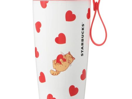 [Pre-Order] Japan SBUX 2025 Valentine Collection Heart Shape Stainless Steel Bottle 355ml [预售] 日本星巴克 2025情人节系列 心形不锈钢瓶 355ml Fashion