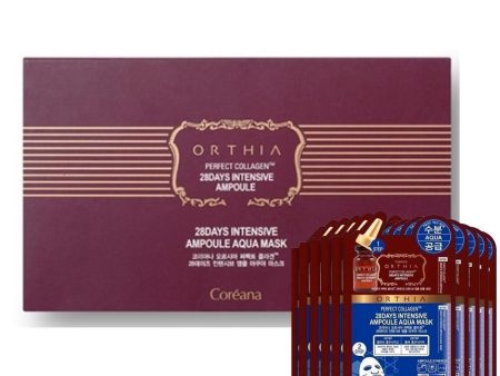 COREANA Orthia Perfect Collagen 28 Days Intensive Ampoule Aqua Mask 10pcs box 高丽雅娜 肉毒杆菌精华修护深度补水面膜 (10片 盒) Discount