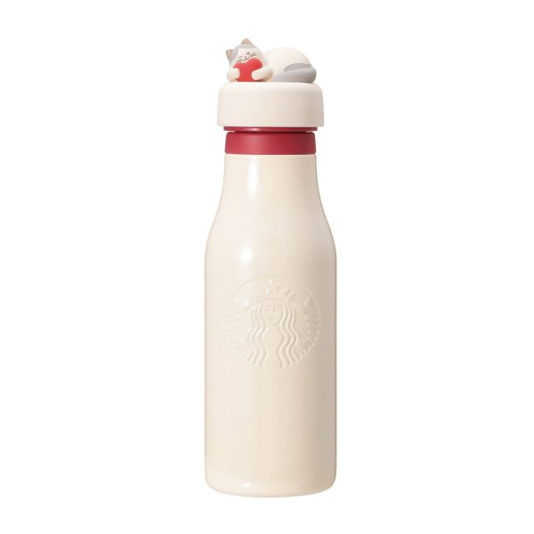 [Pre-Order] Japan SBUX 2025 Valentine Collection Stainless Steel Logo Bottle 473ml [预售] 日本星巴克 2025情人节系列 爱心猫咪不锈钢保温瓶 473ml Supply