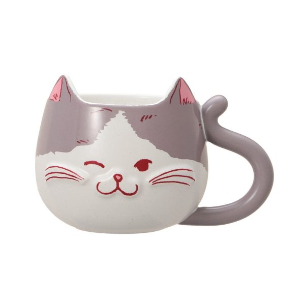 [Pre-Order] Japan SBUX 2025 Valentine Collection 2025 Valentine s Day Grey Cat Face Mug 355ml [预售] 日本星巴克 2025情人节系列 2025情人节灰猫马克杯 355ml Sale