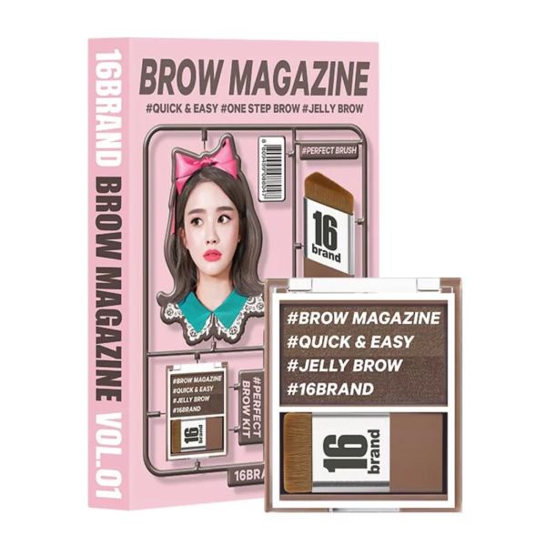 16 BRAND Brow Magazine Eyebrow Palette (Vol.01 Ash Brown) 7.1g 韩国16 BRAND 迷你杂志双色雾感眉彩盘 (Vol.01 褐灰棕) 3.6g Supply