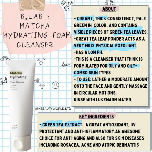 [B.LAB] Matcha Hydrating Foam Cleanser Online Hot Sale