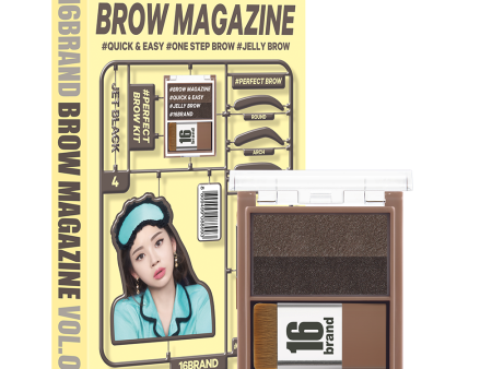 16 BRAND Brow Magazine Eyebrow Palette (Vol.04 Jet Black) 7.1g 韩国16 BRAND 迷你杂志双色雾感眉彩盘 (Vol.04 岩灰黑 ) 3.6g Fashion