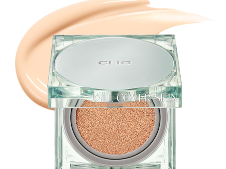 CLIO Kill Cover Skin Fixer Cushion SPF50+ PA+++ (21N Linen) 珂莱欧 亲肤定妆遮瑕薄荷气垫 SPF50+ PA+++ (21N 象牙色) 15g For Cheap