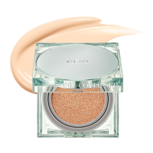 CLIO Kill Cover Skin Fixer Cushion SPF50+ PA+++ (21N Linen) 珂莱欧 亲肤定妆遮瑕薄荷气垫 SPF50+ PA+++ (21N 象牙色) 15g For Cheap