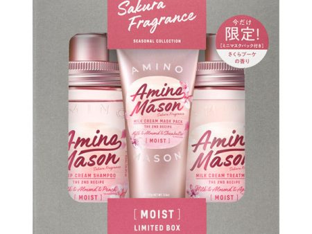 AMINO MASON Sakura Fragrance Seasonal Collection Limited Box Set (Moist) 450ml 日本Amino Mason 限定樱花深层滋润洗护套装 (滋润型) For Cheap