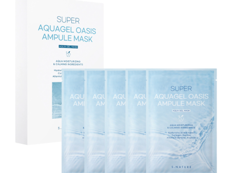 S. NATURE Super Aquagel Oasis Ampule Mask 5pcs box 韩国S. NATURE 绿洲保湿安瓶面膜 5片 盒 Supply