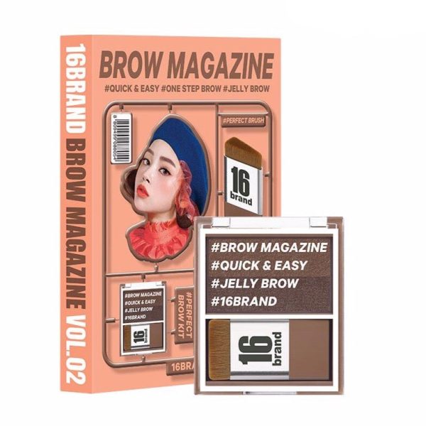 16 BRAND Brow Magazine Eyebrow Palette (Vol.02 Coco Brown) 7.1g 韩国16 BRAND 迷你杂志双色雾感眉彩盘 (Vol.02 可可棕 ) 3.6g Online Hot Sale