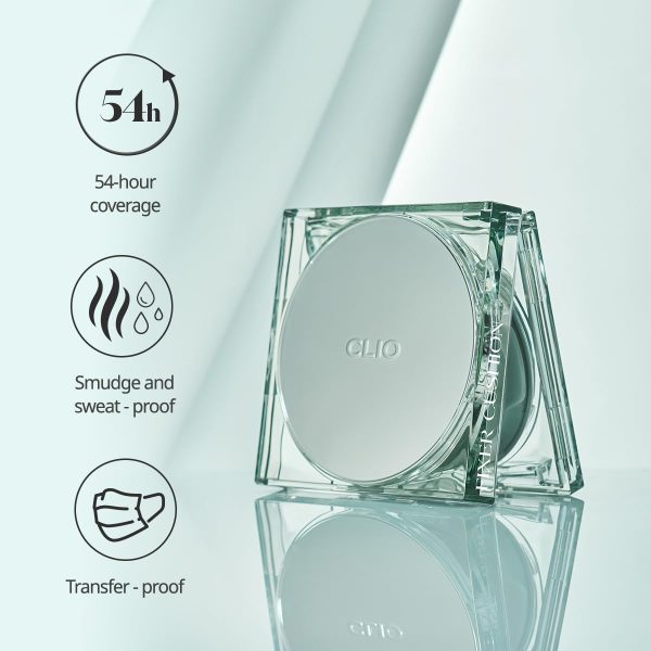 CLIO Kill Cover Skin Fixer Cushion SPF50+ PA+++ (21N Linen) 珂莱欧 亲肤定妆遮瑕薄荷气垫 SPF50+ PA+++ (21N 象牙色) 15g For Cheap