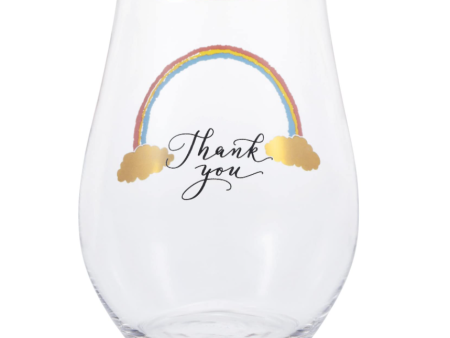 ADERIA Message  Thank You  Glass Tumbler 日本ADERIA “Thank You” 平底玻璃杯 360ml For Sale