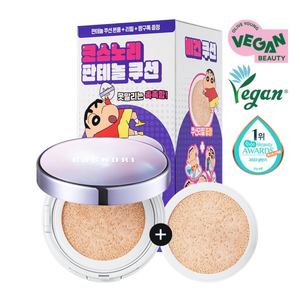 COSNORI x Crayon Shin-Chan Panthenol Barrier Vegan Cushion SPF 50+ PA++++ Special Set [Refill + Zzanggu Tok] (01 Ivory) 韩国 COSNORI X 蜡笔小新水光气垫套装 (01 浅象牙色) 12g+12g Online Hot Sale