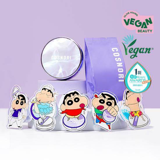 COSNORI x Crayon Shin-Chan Panthenol Barrier Vegan Cushion SPF 50+ PA++++ Special Set [Refill + Zzanggu Tok] (01 Ivory) 韩国 COSNORI X 蜡笔小新水光气垫套装 (01 浅象牙色) 12g+12g Online Hot Sale