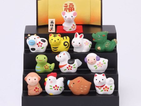 YAKUSHIGAMA Colorful 12 Zodiac Signs for Good Fortune Zodiac Ornament  药师窑 十二生肖新年摆饰 彩色十二生肖吉祥直立摆件 Fashion