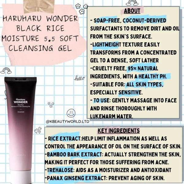 [HARUHARU WONDER] Black Rice Moisture 5.5 Soft Cleansing Gel Sale