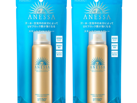 [ 2 FOR $36 ] Anessa Perfect UV Sunscreen Skincare Spray 2022 ver. SPF50+ PA++++ [ 2支装$36 ] 资生堂 安耐晒防晒喷雾 2022版 60g For Sale